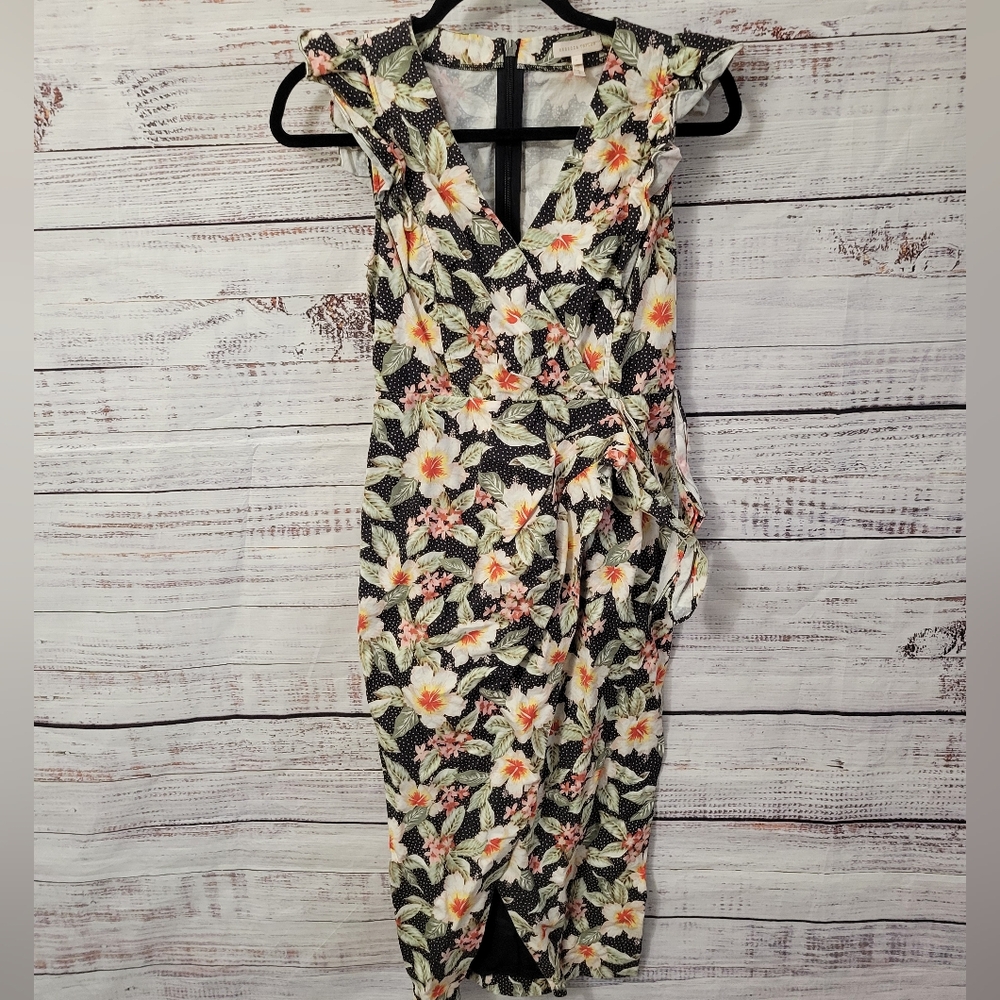 Rebecca Taylor S0 Black Floral Wrap Dress - Picture 2 of 4